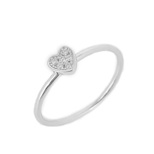 Nhẫn bạc gắn kim cương hình trái tim - NB004 - Ảnh 5