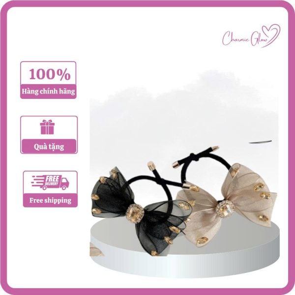 Dây kẹp tóc nơ vải Chiffon thời trang nữ tính - Charmie Glow